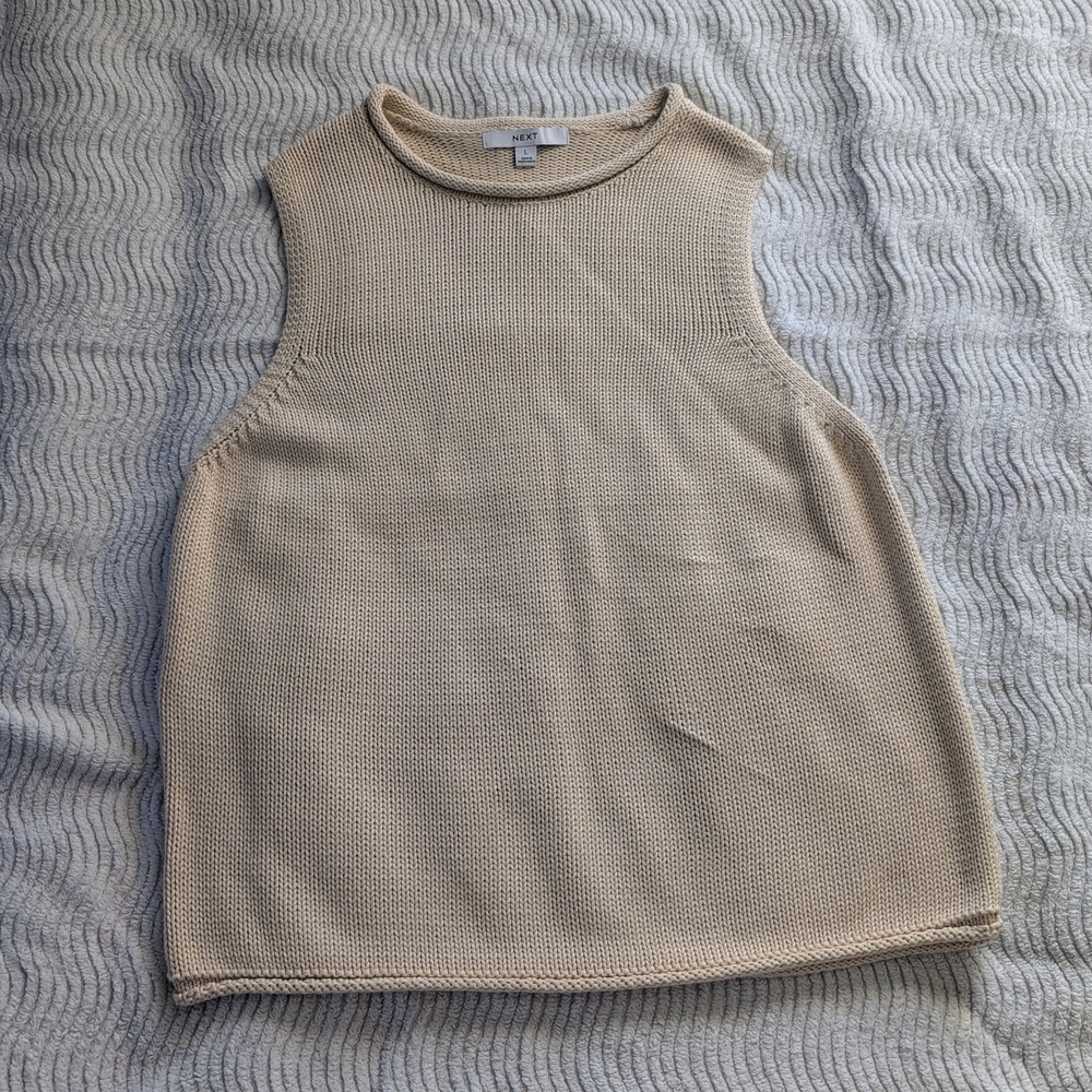 Next Cream Knit Sleeveless Top Knited Vest